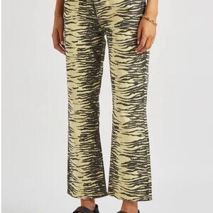Ganni Zebra Print Women's Jeans - Black and Cream